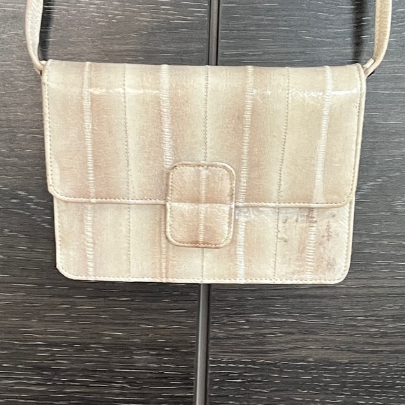 Handbags - Vintage Genuine Eel Skin Small Bag Beige Mix